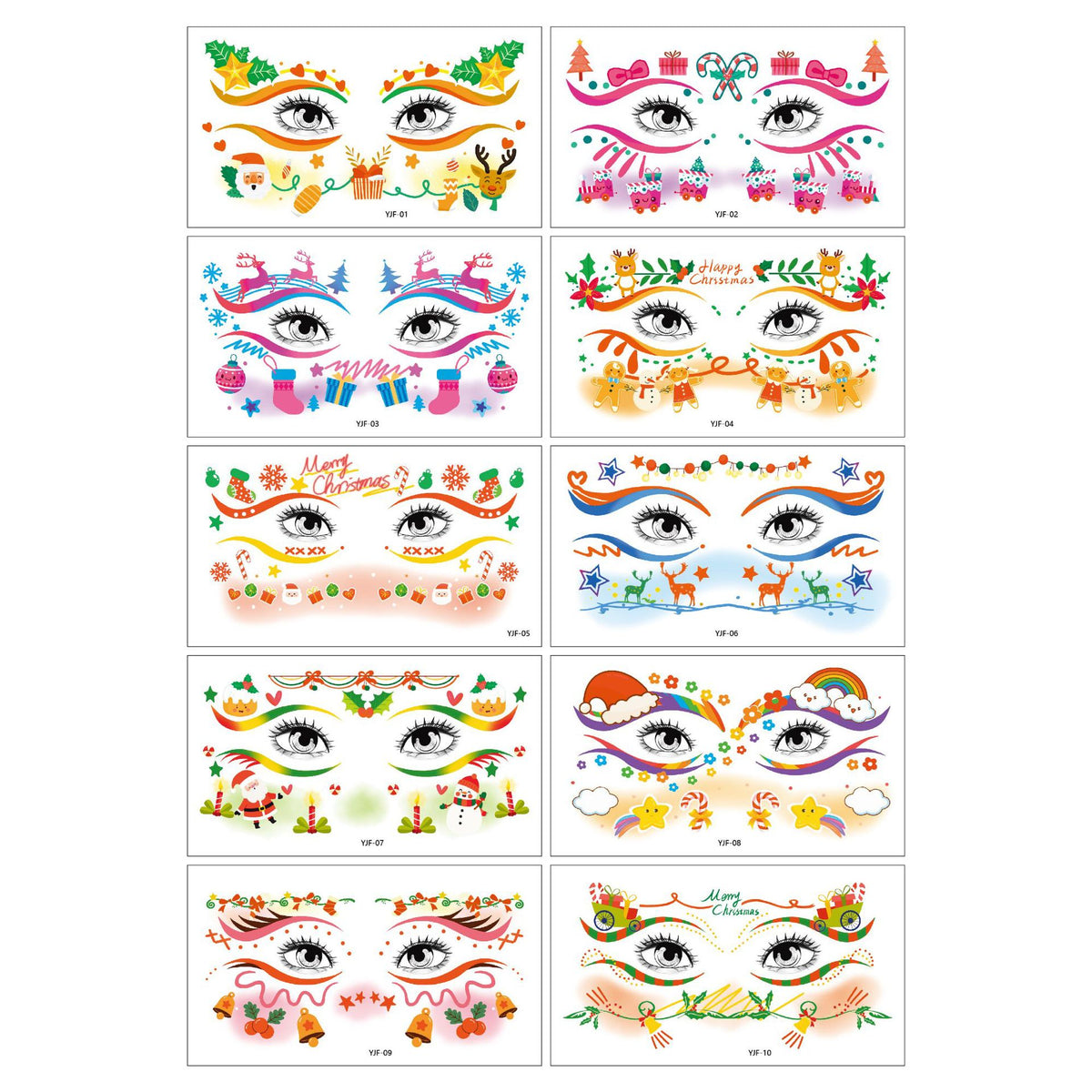 Christmas Temporary Face Tattoos for Girls, 12 Sheets Pink Blush & Holographic Face Stickers, Snowflake Christmas Tree Fake Tattoos for Holiday Makeup, Face & Body Art, Party Accessories