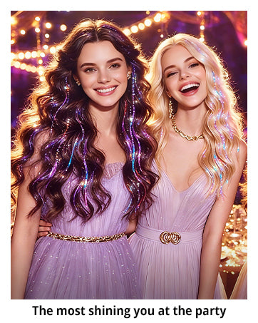 ✨Sparkly Hair Tinsel Extensions – Clip On in 3 Seconds,✨ Easy-to-Use Glitter Hair Accessories for Parties, Festivals & Everyday Glam💖