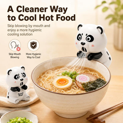Cute Panda Clip-On Food Cooling Fan – Hands-Free Mini Fan for Hot Coffee, Tea, Soup, Noodles & Baby Food