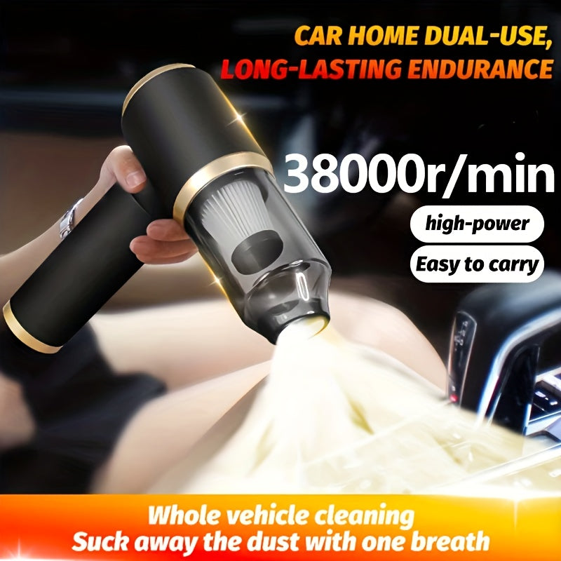 🚗 Mini Handheld Vacuum Cleaner & Air Duster 💨 | USB Rechargeable, Multi-Functional Cleaning Kit 🧹 | For Car, Keyboard, Home & Pet Hair 🐾