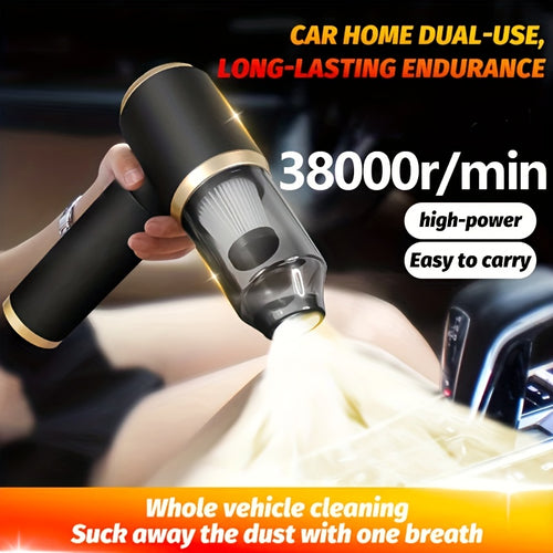 🚗 Mini Handheld Vacuum Cleaner & Air Duster 💨 | USB Rechargeable, Multi-Functional Cleaning Kit 🧹 | For Car, Keyboard, Home & Pet Hair 🐾