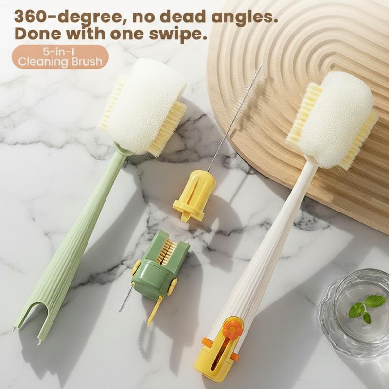 5-in-1 Bottle & Straw Cleaning Brush – Multifunctional Tool for Bottles, Cups, Straws