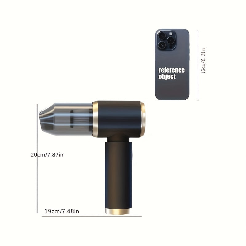 🚗 Mini Handheld Vacuum Cleaner & Air Duster 💨 | USB Rechargeable, Multi-Functional Cleaning Kit 🧹 | For Car, Keyboard, Home & Pet Hair 🐾
