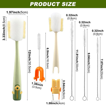 5-in-1 Bottle & Straw Cleaning Brush – Multifunctional Tool for Bottles, Cups, Straws