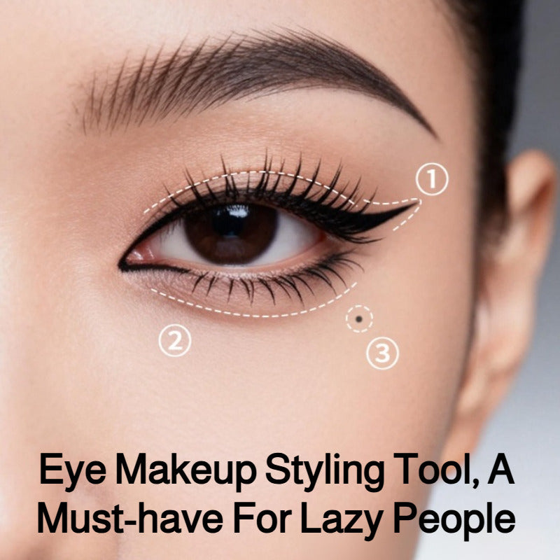 3-in-1 Eye Stamp Kit，Lower Lash & Eyeliner & Mole Mark, Black & Brown Ink