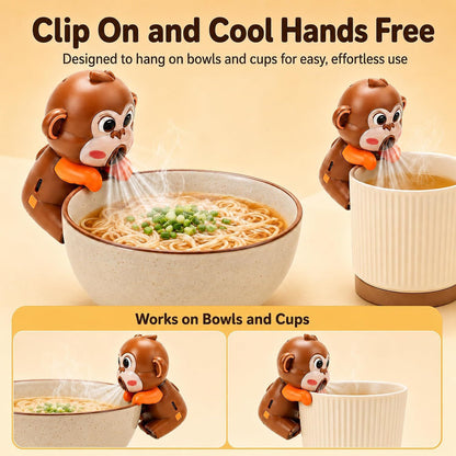 Cute Panda Clip-On Food Cooling Fan – Hands-Free Mini Fan for Hot Coffee, Tea, Soup, Noodles & Baby Food