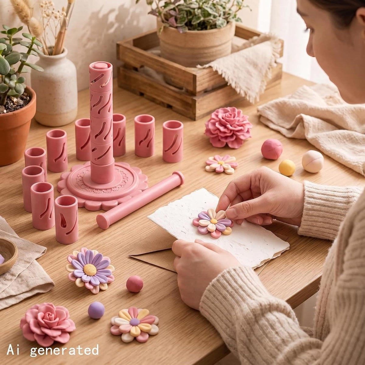 🌸 DIY Flower Clay Maker Kit 🌷 – Create Beautiful 3D Flowers with Ease ✨ | Unleash Your Creativity 🎨💐