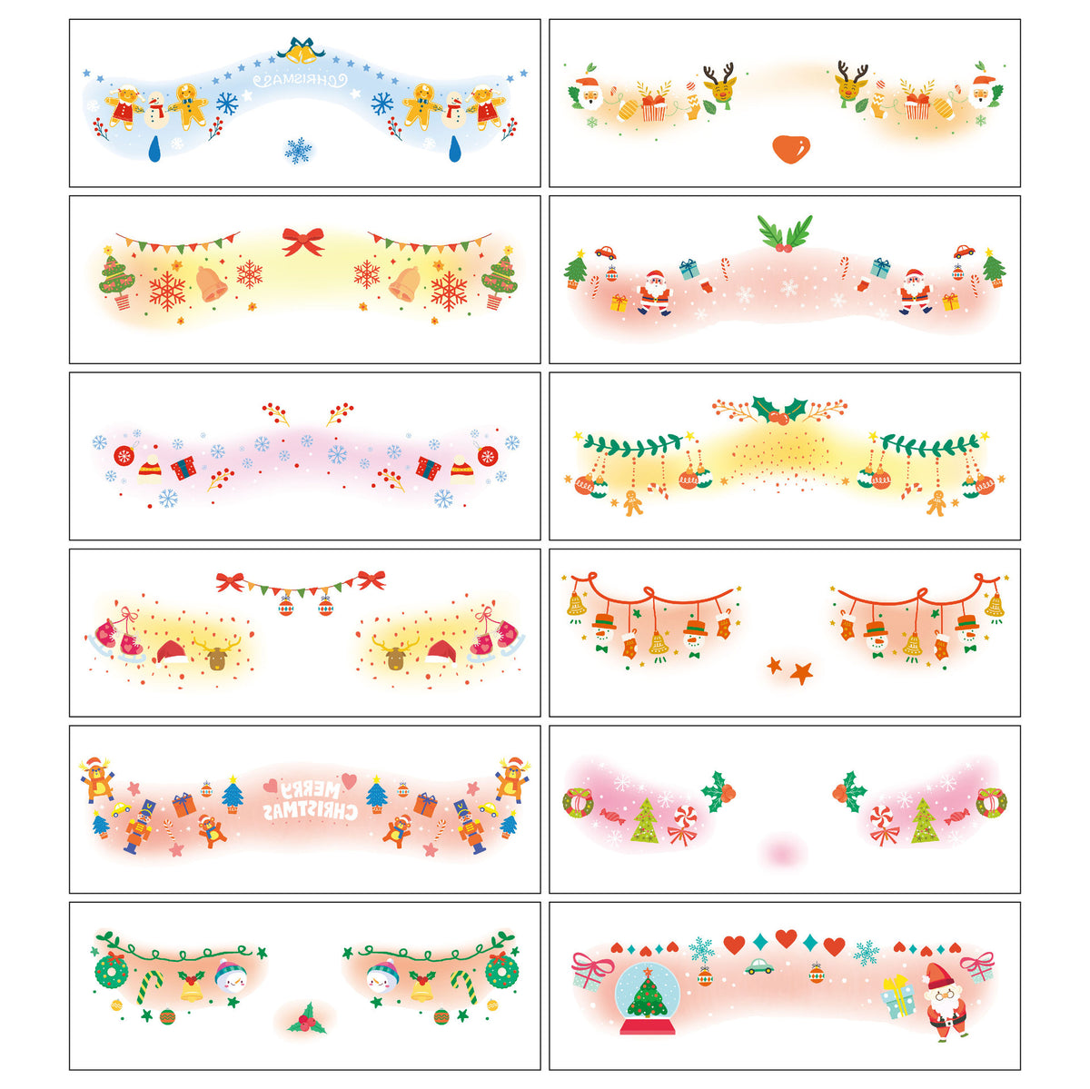 Christmas Temporary Face Tattoos for Girls, 12 Sheets Pink Blush & Holographic Face Stickers, Snowflake Christmas Tree Fake Tattoos for Holiday Makeup, Face & Body Art, Party Accessories