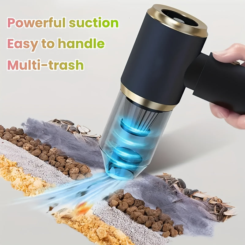 🚗 Mini Handheld Vacuum Cleaner & Air Duster 💨 | USB Rechargeable, Multi-Functional Cleaning Kit 🧹 | For Car, Keyboard, Home & Pet Hair 🐾