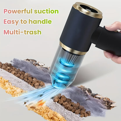 🚗 Mini Handheld Vacuum Cleaner & Air Duster 💨 | USB Rechargeable, Multi-Functional Cleaning Kit 🧹 | For Car, Keyboard, Home & Pet Hair 🐾