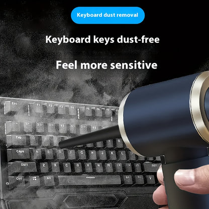 🚗 Mini Handheld Vacuum Cleaner & Air Duster 💨 | USB Rechargeable, Multi-Functional Cleaning Kit 🧹 | For Car, Keyboard, Home & Pet Hair 🐾