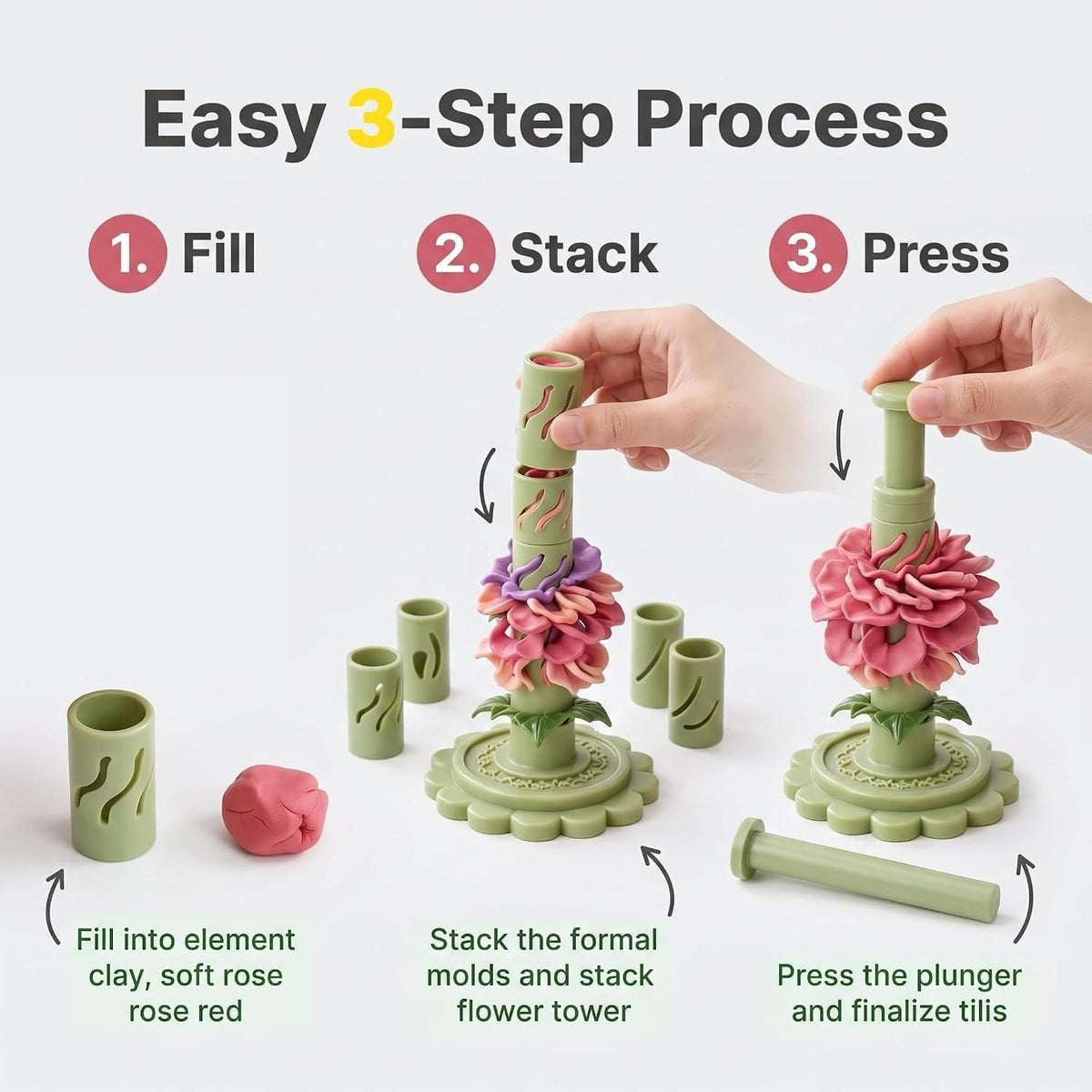 🌸 DIY Flower Clay Maker Kit 🌷 – Create Beautiful 3D Flowers with Ease ✨ | Unleash Your Creativity 🎨💐