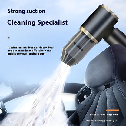 🚗 Mini Handheld Vacuum Cleaner & Air Duster 💨 | USB Rechargeable, Multi-Functional Cleaning Kit 🧹 | For Car, Keyboard, Home & Pet Hair 🐾