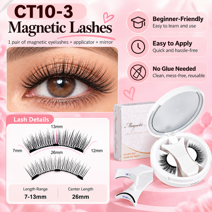 ✨ Magnetic Eyelash Set with Applicator 💖 Glue-Free, Reusable & Easy to Apply 🧲 Fluttery, Defined Lashes Made Easy! 👁️💕