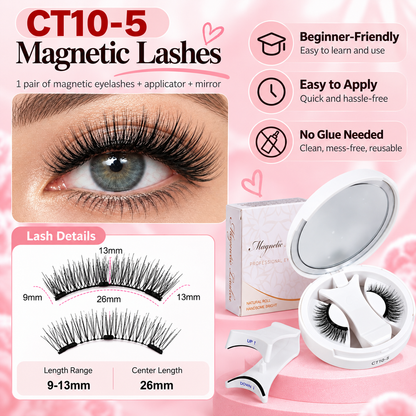 ✨ Magnetic Eyelash Set with Applicator 💖 Glue-Free, Reusable & Easy to Apply 🧲 Fluttery, Defined Lashes Made Easy! 👁️💕