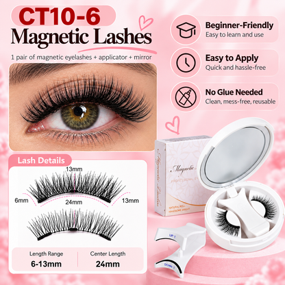 ✨ Magnetic Eyelash Set with Applicator 💖 Glue-Free, Reusable & Easy to Apply 🧲 Fluttery, Defined Lashes Made Easy! 👁️💕