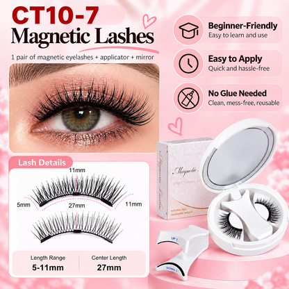 ✨ Magnetic Eyelash Set with Applicator 💖 Glue-Free, Reusable & Easy to Apply 🧲 Fluttery, Defined Lashes Made Easy! 👁️💕