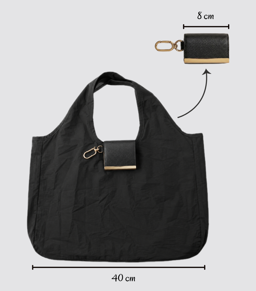 2-in-1 Foldable Tote Bag – Compact Keychain Shopping Bag, Lightweight & Reusable