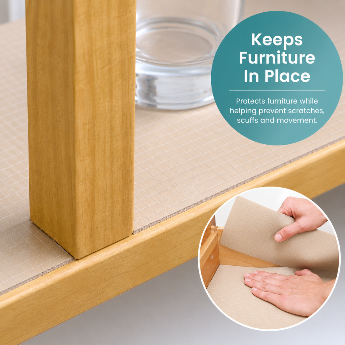 Easy-Tear Non-Slip Shelf & Drawer Liner – Multi-Purpose Protective Mat for Kitchen Cabinets, Shelves & Refrigerators