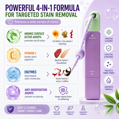 2-in-1 Instant Stain Remover Pen – Portable Cleaning & Brush Tool