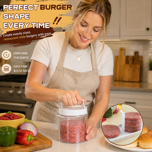 🍔 Burger Patty Maker Press: Non-Stick Mold for Perfect Homemade Patties & BBQs! 🥩