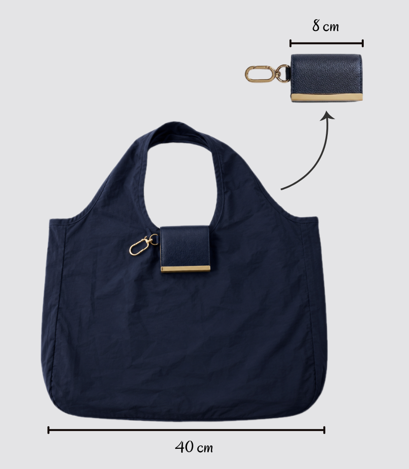 2-in-1 Foldable Tote Bag – Compact Keychain Shopping Bag, Lightweight & Reusable