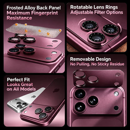 🔥 BUY 1 GET 1 FREE! 🎁 Rotating Camera Lens Protector for iPhone 17 Pro / 17 Pro Max / 18 Pro / 18 Pro Max 📱 | 360° Adjustable Filter, Scratch-Resistant Tempered Glass, Full Camera Protection ✨