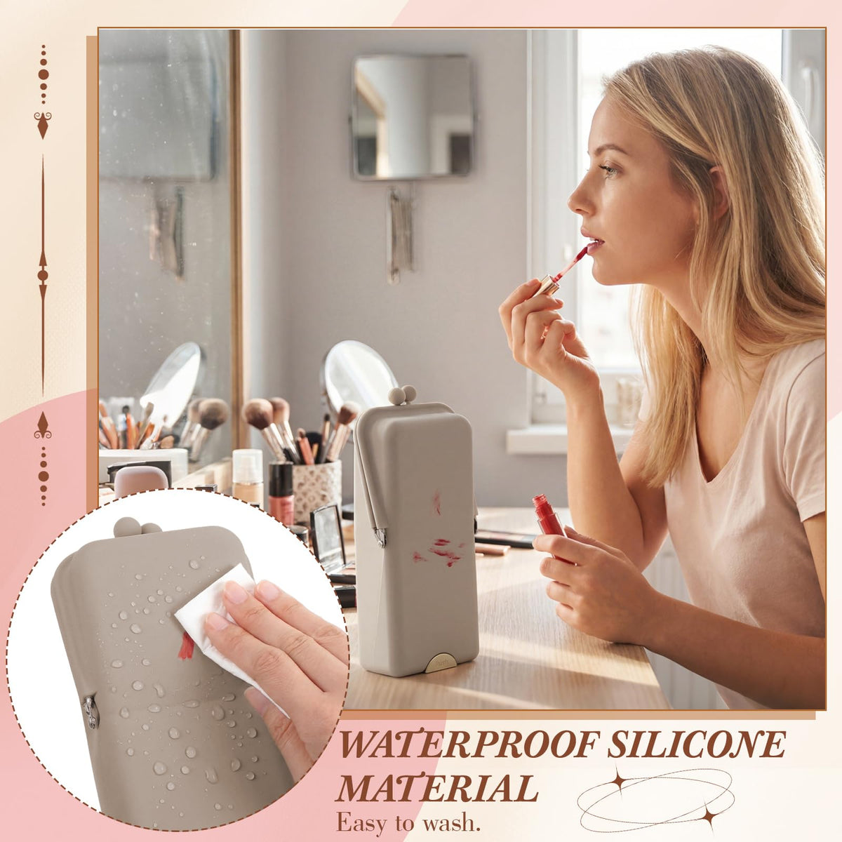 Portable Makeup Brush Holder with Suction Cup Base – Travel-Friendly Cosmetic Organizer for Brushes & Beauty Tools