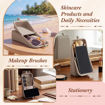 Portable Makeup Brush Holder with Suction Cup Base – Travel-Friendly Cosmetic Organizer for Brushes & Beauty Tools