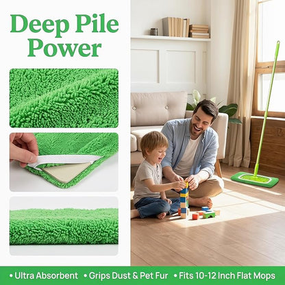 🧼 10-Pack Reusable Microfiber Mop Pads for Swiffer Sweeper – Wet & Dry Floor Cleaning Pads for Hardwood, Tile & More🏠