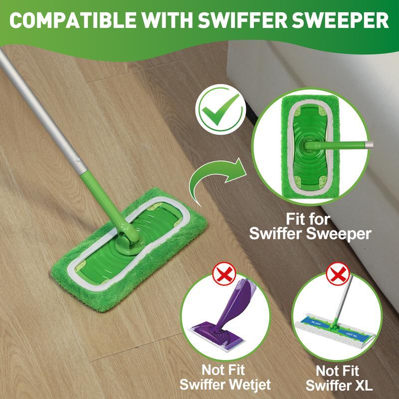 🧼 10-Pack Reusable Microfiber Mop Pads for Swiffer Sweeper – Wet & Dry Floor Cleaning Pads for Hardwood, Tile & More🏠