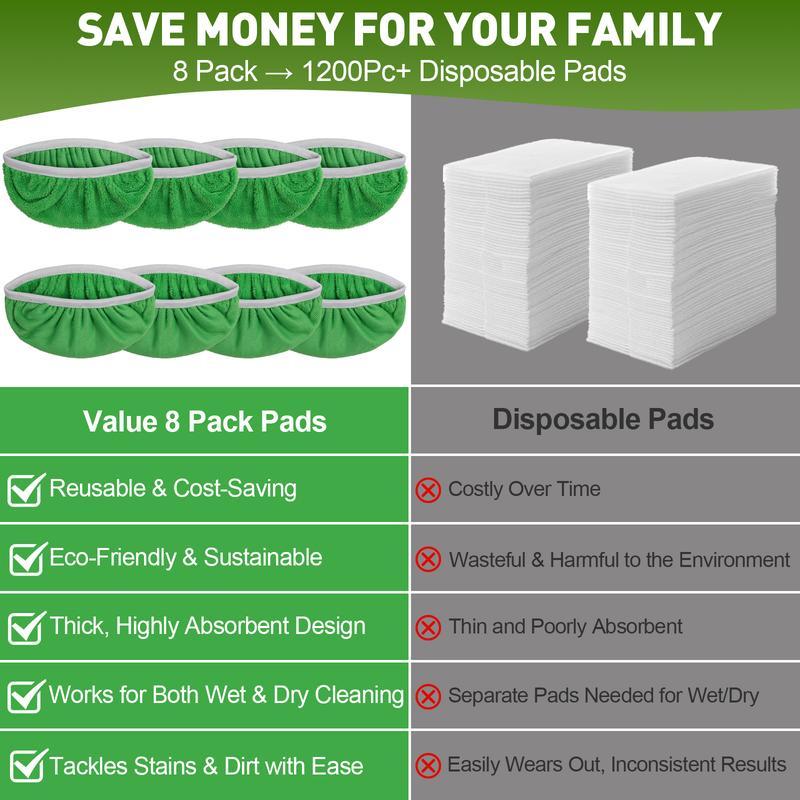 🧼 10-Pack Reusable Microfiber Mop Pads for Swiffer Sweeper – Wet & Dry Floor Cleaning Pads for Hardwood, Tile & More🏠