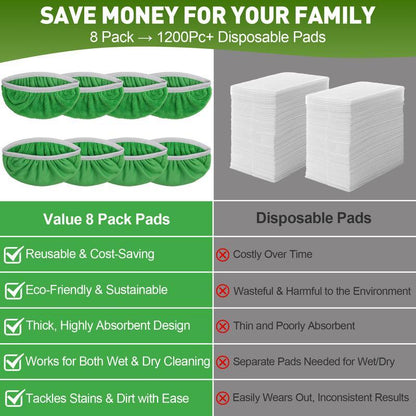 🧼 10-Pack Reusable Microfiber Mop Pads for Swiffer Sweeper – Wet & Dry Floor Cleaning Pads for Hardwood, Tile & More🏠
