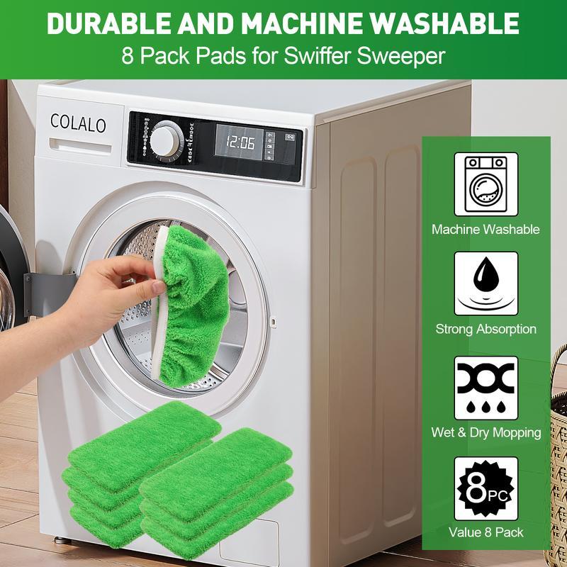 🧼 10-Pack Reusable Microfiber Mop Pads for Swiffer Sweeper – Wet & Dry Floor Cleaning Pads for Hardwood, Tile & More🏠