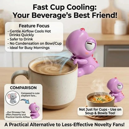 Cute Panda Clip-On Food Cooling Fan – Hands-Free Mini Fan for Hot Coffee, Tea, Soup, Noodles & Baby Food