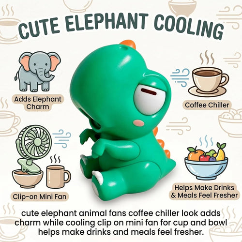 Cute Panda Clip-On Food Cooling Fan – Hands-Free Mini Fan for Hot Coffee, Tea, Soup, Noodles & Baby Food