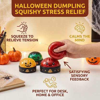 🎃 Halloween Dumpling Squishy Toys 👻 Cute & Spooky Stress Relief Fidget Toys 💜