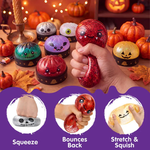 🎃 Halloween Dumpling Squishy Toys 👻 Cute & Spooky Stress Relief Fidget Toys 💜